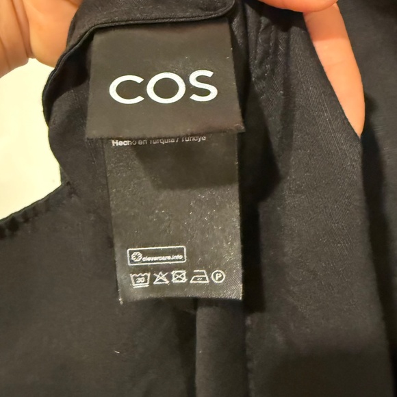 COS sleeveless black loose fit linen blend dress - Picture 4 of 4